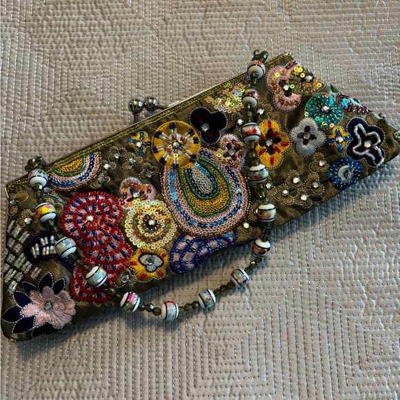 Vintage Beaded Evening Ladies Purse With Beaded Handle- Great Condition - Picture 6 of 8